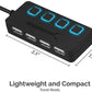 SABRENT 4 Port USB 2.0 Data Hub with Individual LED lit Power Switches [Charging NOT Supported] for Mac & PC (HB-UMLS)