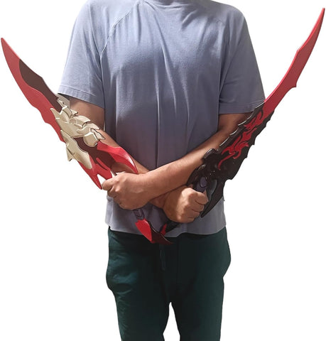 LALAPORT 2 Pcs Set Medieval Fantasy S Leveling Kamish Wrath Foam Dagger for Cosplay, Collection, Roleplaying, Prop, Costume, Christmas