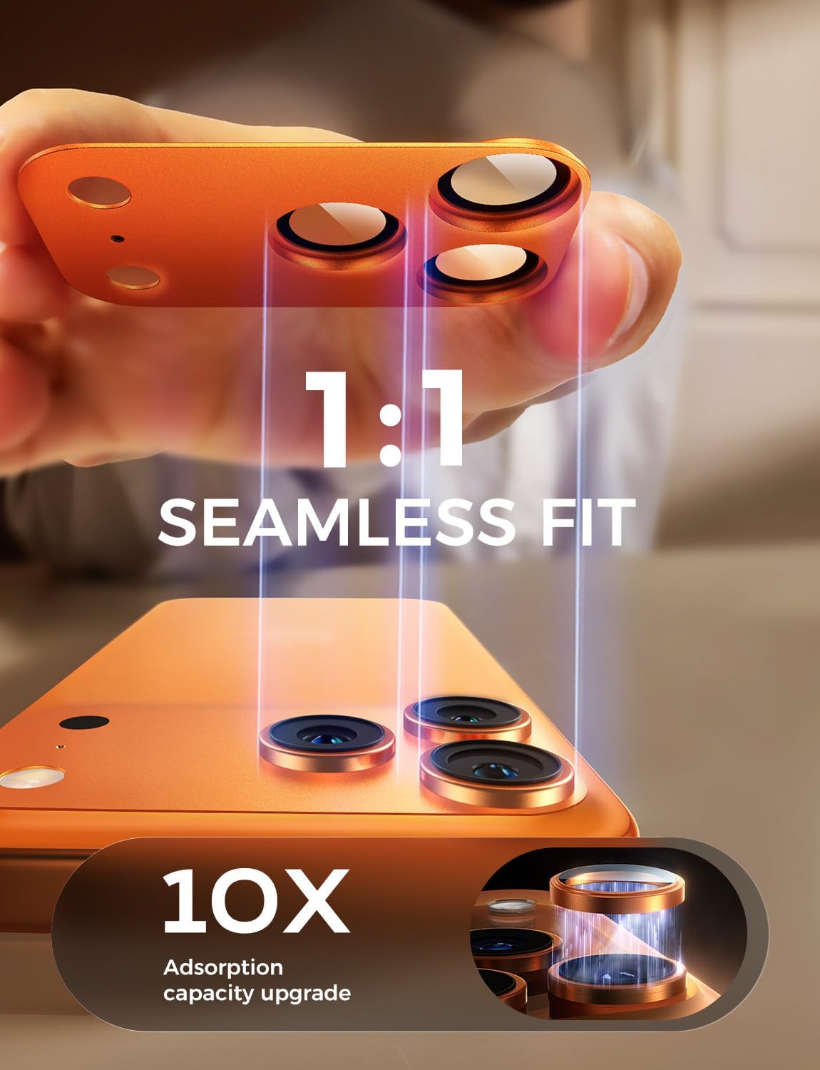 MAGIC JOHN 2 Pack Camera Lens Protector for iPhone 17 Pro Max 6.9”,Orange