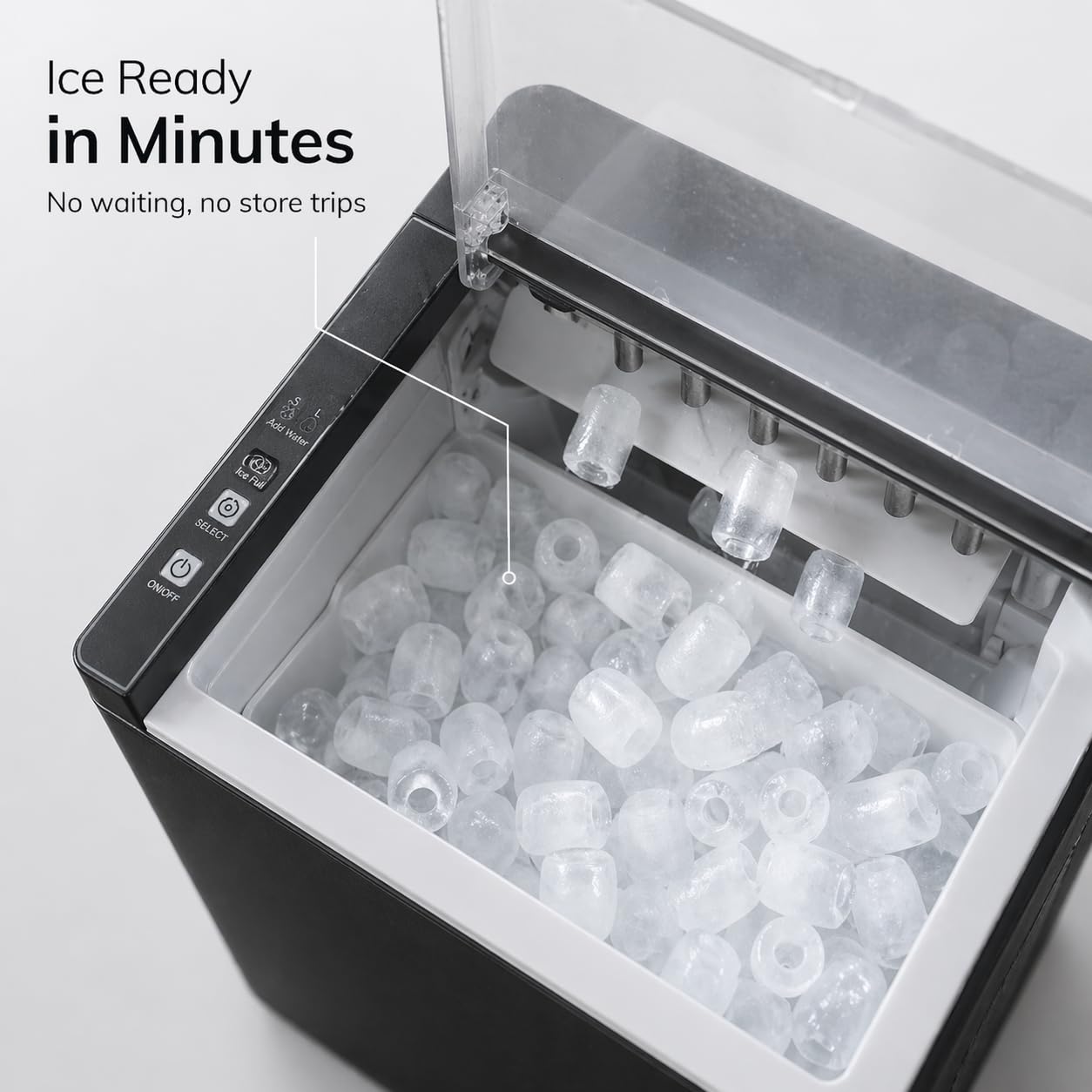 Portable Ice Maker Countertop – Fast Ice in 6 Mins, Compact Ice Machine for Home, Kitchen & RV, Self-Serve Ice Maker with Scoop for Parties & Daily Use