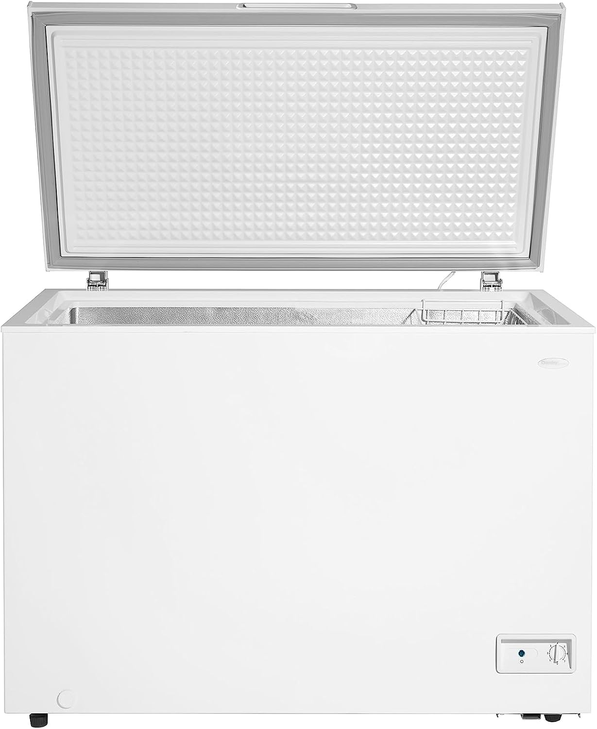 Danby DCF100A6WM 10.0 cu. ft. Square Model Chest Freezer DOE Front mounted mechanical thermostat: Easy to use, adjustable variable temperature range