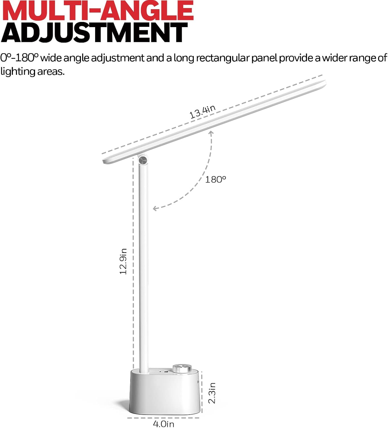 Honeywell HWT-H01 LED Desk Lamp, Foldable & Stepless Dimmable, White