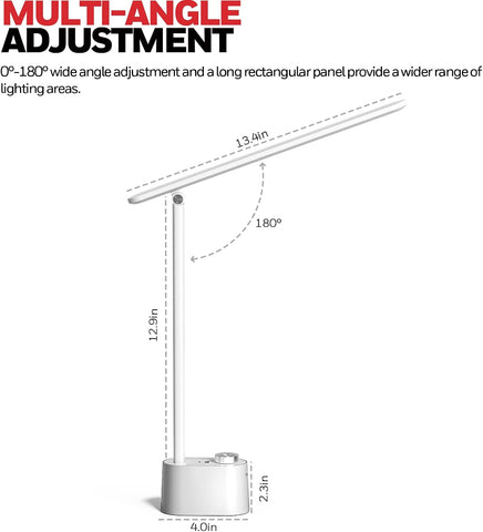 Honeywell HWT-H01 LED Desk Lamp, Foldable & Stepless Dimmable, White