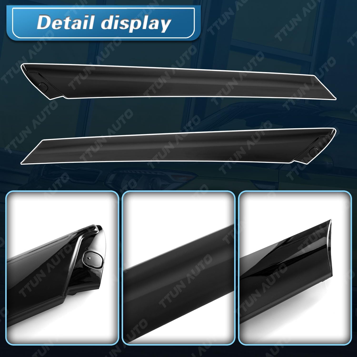 Compatible with 2014-2018 Kia Soul Molding Pair Windshield Pillar Trim Exterior,86170-B2000 86180-B2000