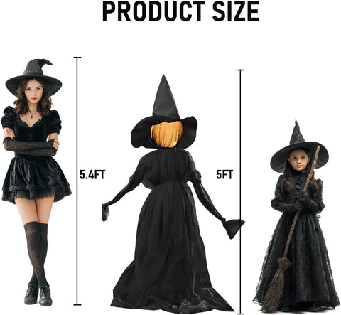 Halloween Witch Decorations Outdoor, 5 FT Set of 3 Light Up Witches Stakes