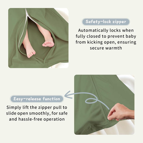 Baby Sleep Sack 18-24 Months, 100% Cotton Wearable Blanket, 0.5 Tog, 3 Pack
