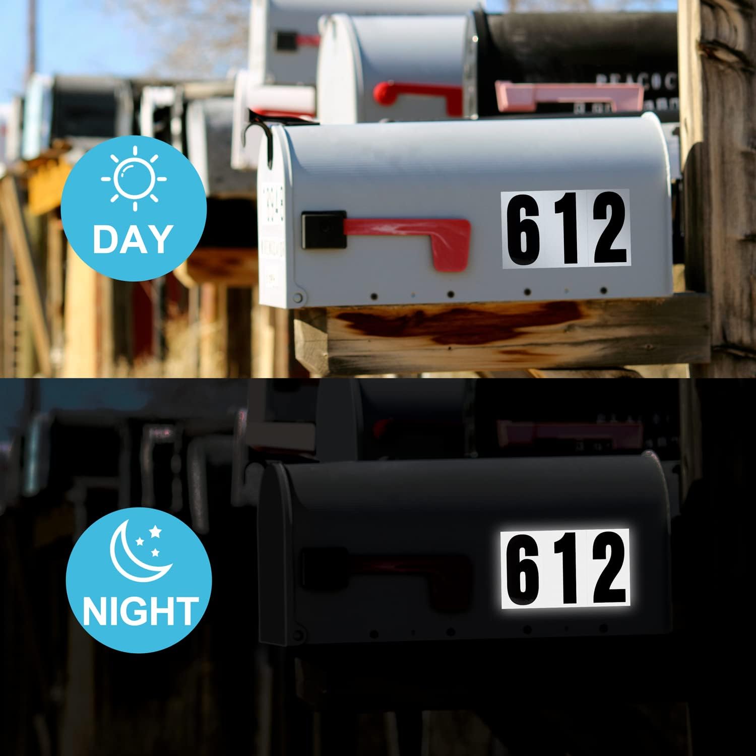 5 PACK 300 Numbers, Reflective Adhesive Mailbox Number Pack, 3", Waterproof Number Stickers for Signs, Door, Cars, Trucks, Home, Business, Address Number