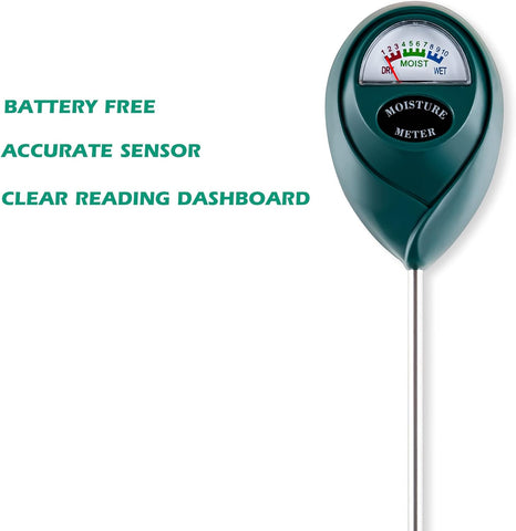 Tennedriv Green Long Probe Soil Moisture Meter for Outdoor Plants, Plant Water Meter for Outdoor Plants,Plant Moisture Meter for Indoor Plants and Outdoor Plants, No Batteries Required