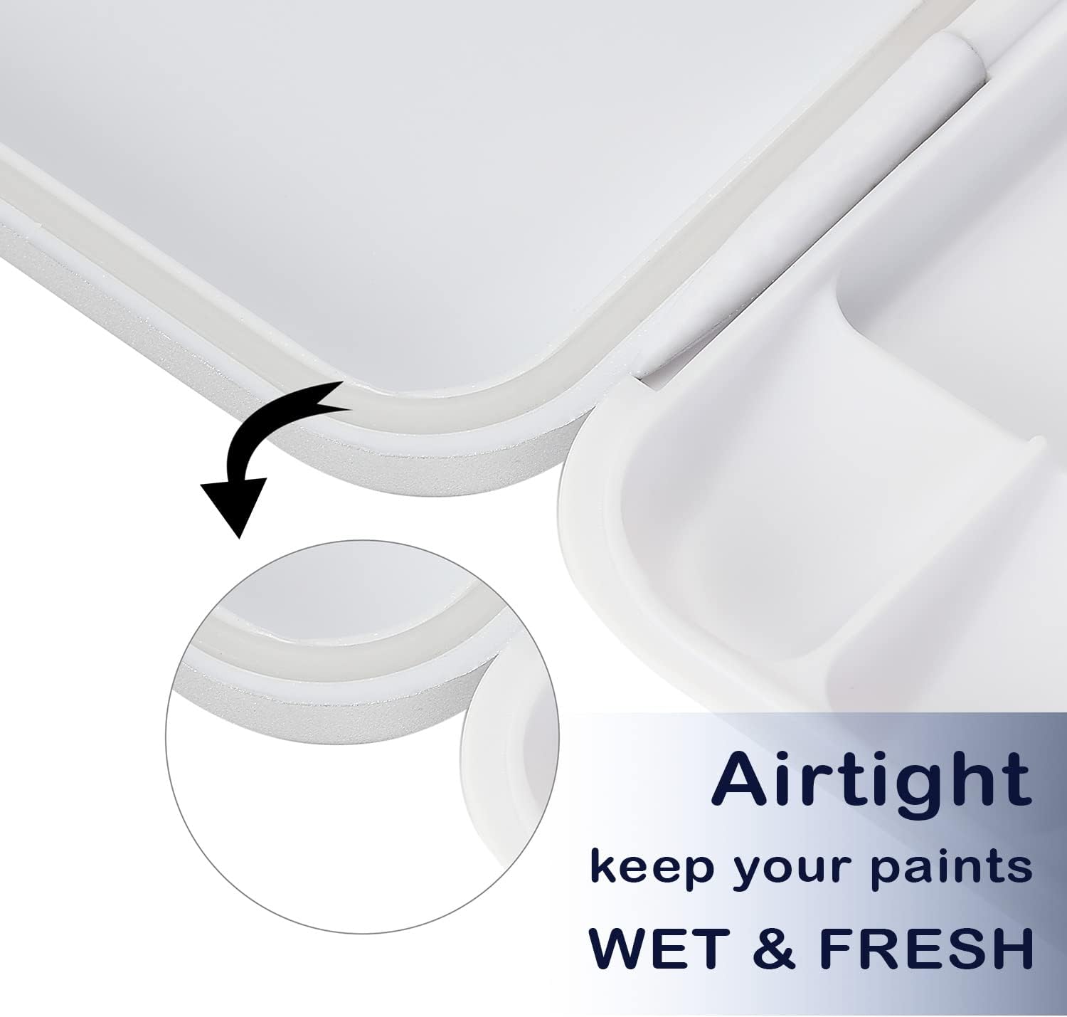 Mr. Pen- Airtight Watercolor Palette with Lid, 18 Wells & 2 Mixing Areas
