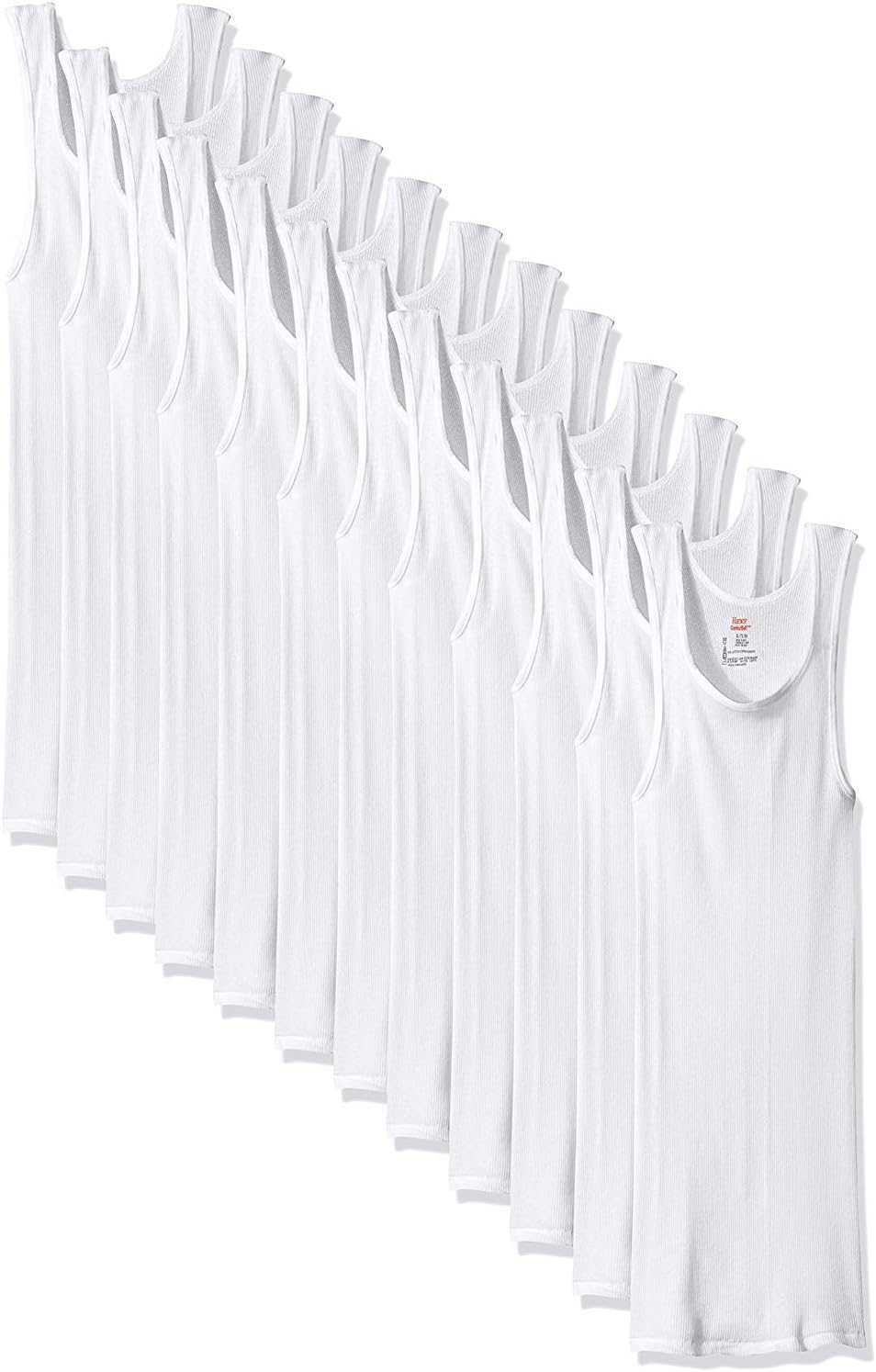 Hanes Men's Cotton Tank Undershirts 12-Pack