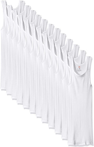 Hanes Men's Cotton Tank Undershirts 12-Pack