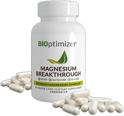 BIOptimizers Magnesium Breakthrough Supplement with 500mg - 7 Forms of Magnesium: Glycinate, Malate, Citrate, and More - Natural Support for Sleep and Cognitive Function -60 Capsules- Calming Vitamins