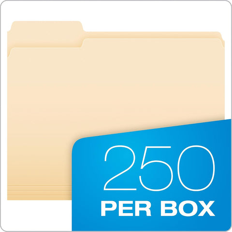Pendaflex Essentials File Folders, Letter Size, 1/3 Cut, Manila, 250 per Box (752250)