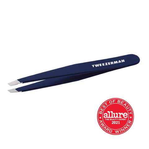 Tweezerman Exclusive Evening Blue Slant Tweezer - Hair Removal Tweezers, Stainless Steel