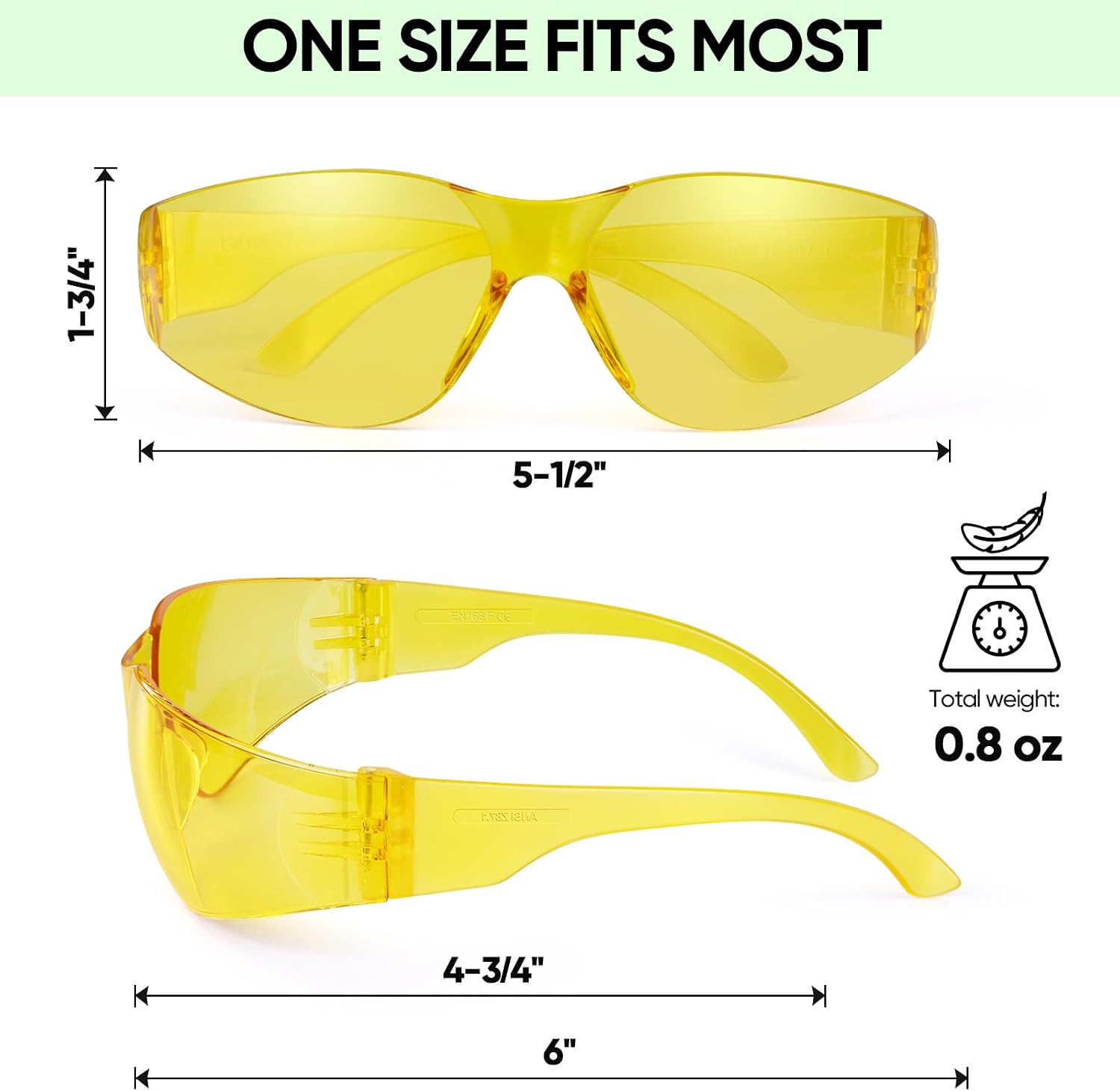 TICONN Clear Safety Glasses for Men & Women, ANSI Z87.1 Safety Goggles