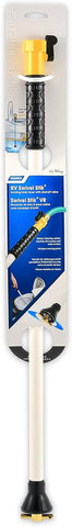 Camco RV Holding Tank Swivel Stik Rinser - Features Powerful Rotary Cleaning Action & 28" of Reach - Equipped with Turn Shutoff Valve & Ergonomic Easy Grip Handle - 21013