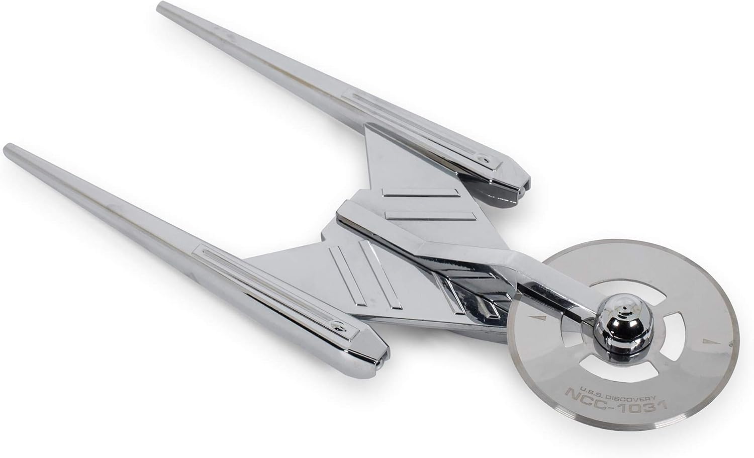 Star Trek Discovery Crossfield Starship Metal Pizza Cutter Wheel | Premium Houseware, Stainless Steel Kitchen Utensil | Easy To Cut And Clean | 9 Inches Long