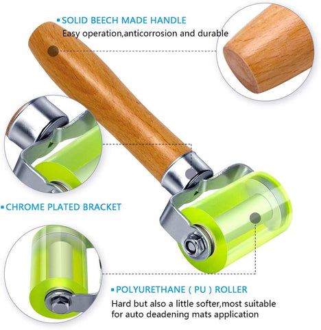 LUMITECO Bearings Equipped Automotive Car Audio Sound Deadening Application Wheel Roller, Heat Abatement Mat Wallpaper Application PU Smoothing Tool Seam Roller