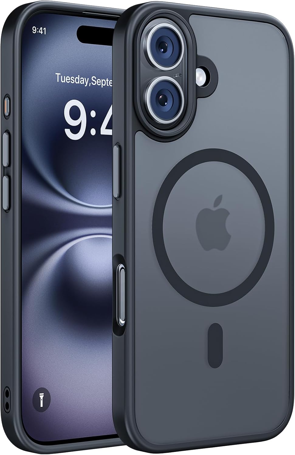 Miracase Magnetic Series for iPhone 16 Case [Compatible with MagSafe] Military-Grade Protection, Anti-Fingerprint, Slim Phone Case for iPhone 16 6.1 inch - Black