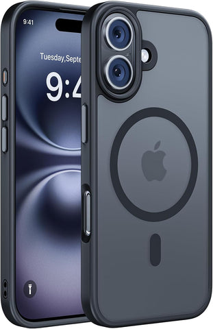 Miracase Magnetic Series for iPhone 16 Case [Compatible with MagSafe] Military-Grade Protection, Anti-Fingerprint, Slim Phone Case for iPhone 16 6.1 inch - Black
