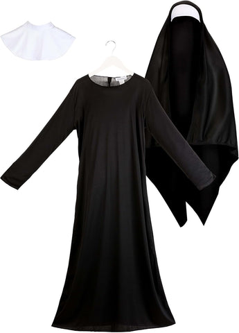 Adult Traditional Nun Costume Dress for Women, Religious Convent Worker Halloween or Cosplay Outfit