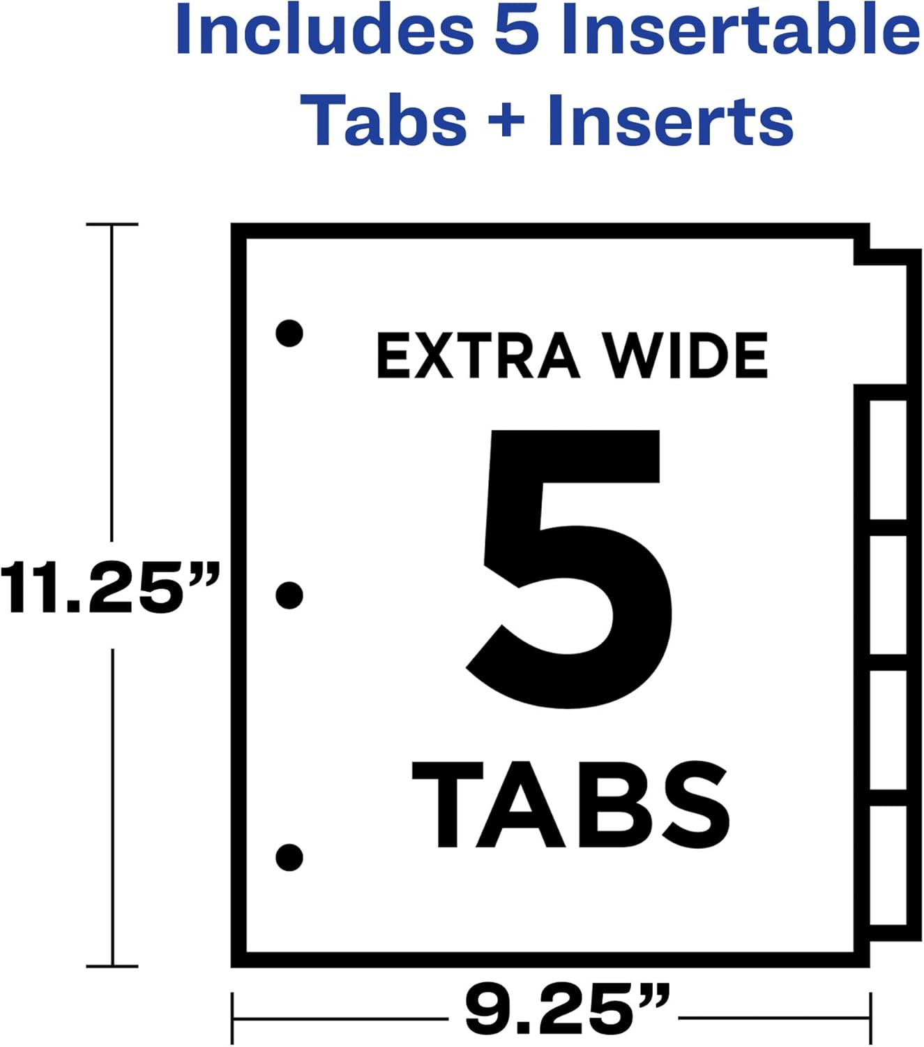 Avery Big Tab Insertable Plastic Dividers, 5-Tab, Multicolor, 1 Set