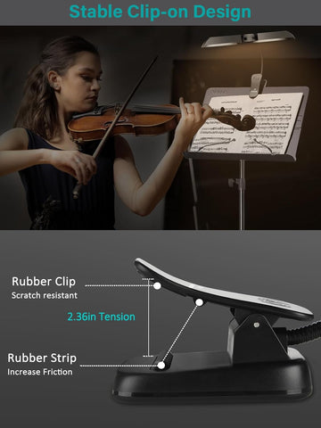 Vekkia 64 Led Rechargeable Music Stand Light - Folding Clip On Piano Lamp