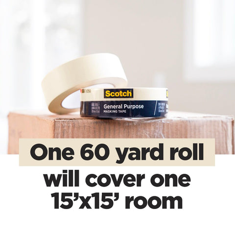 Scotch General Purpose Masking Tape, 1 Inch Wide, 1 Roll, 2050