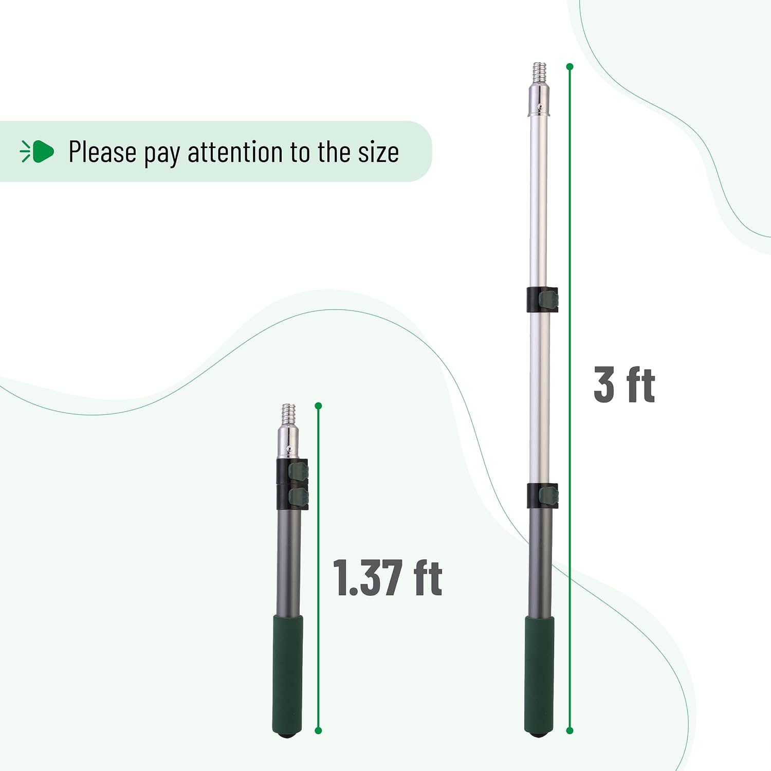 Bates- Telescopic Extension Pole, 3 Ft, Aluminum Alloy, Sturdy Multi-Purpose Extension Pole with Flip-Lock Design for Painting, Dusting and Cleaning