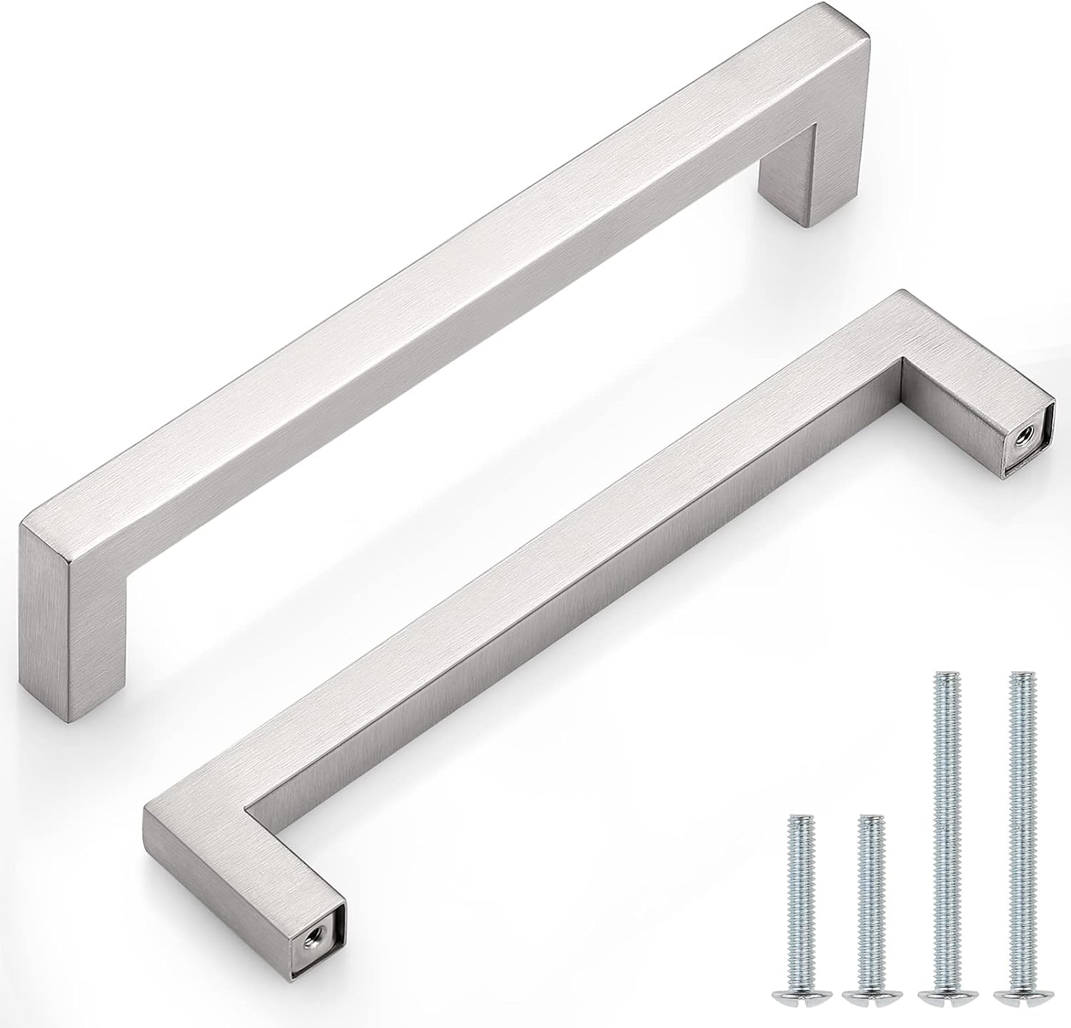 Probrico 30 Pack|6-3/10in(160mm) Kitchen Square Cabinet Handles Brushed Nickel Cabinet Pulls Stainless Steel Drawer Pulls Kitchen Cabinet Hardware
