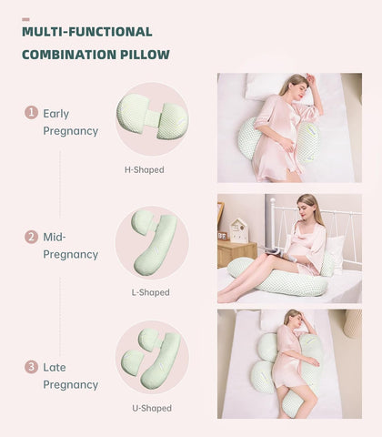 Oternal Pregnancy Pillow for Pregnant Women, Soft Pregnancy Body Pillow, Support for Back, Belly, Hips, Legs, Maternity Pillow with Detachable and Adjustable Pillow Cover