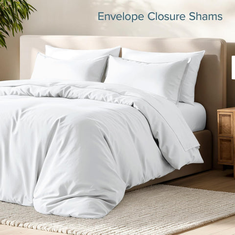 Bare Home Duvet Cover Set 1800 Ultra-Soft (Twin/Twin XL, White)