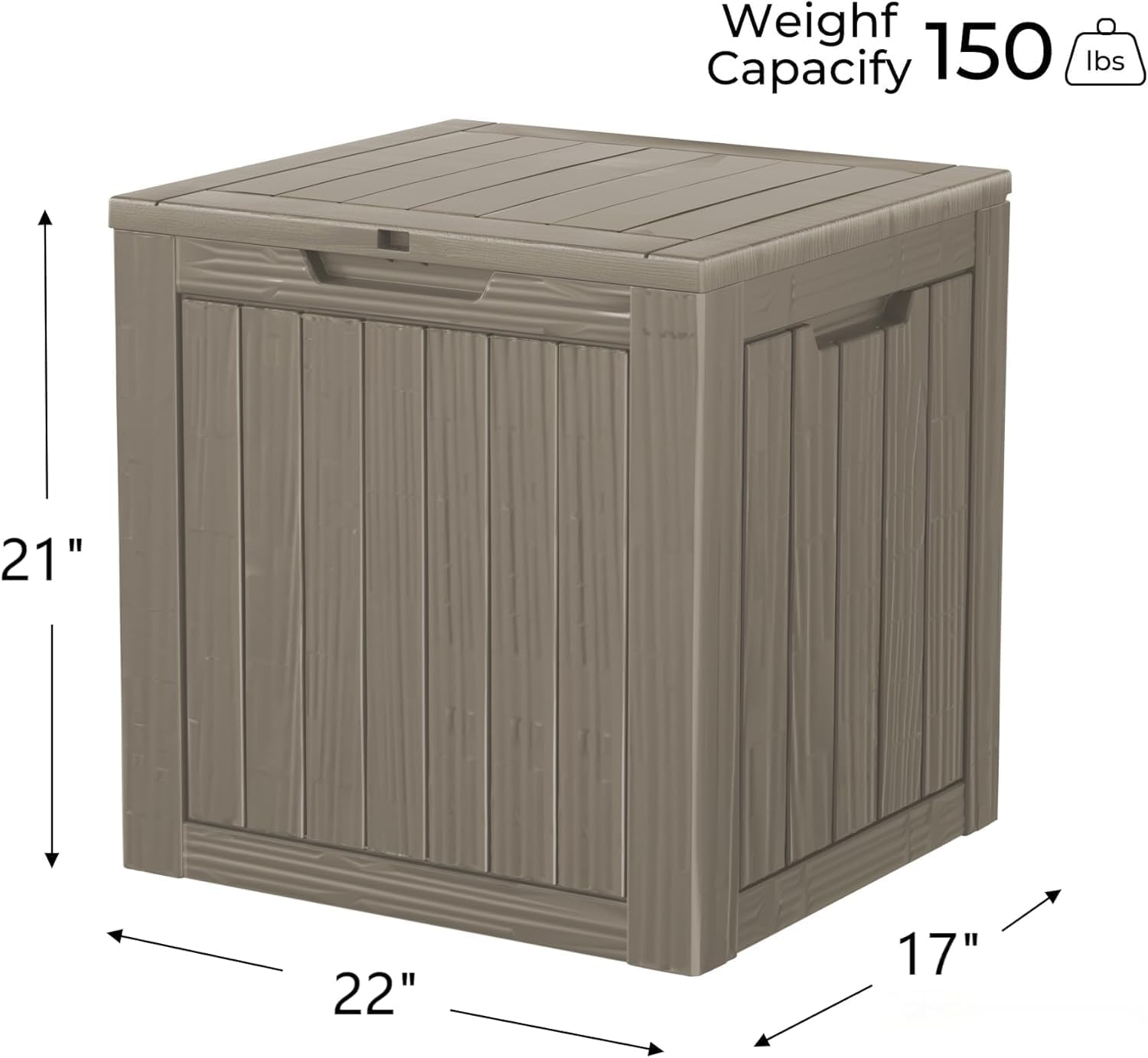 35 Gallon Resin Deck Box Waterproof Outdoor Storage Box for Patio Furniture Pool Accessories Indoor Storage for Cushion Garden Tools, Gray