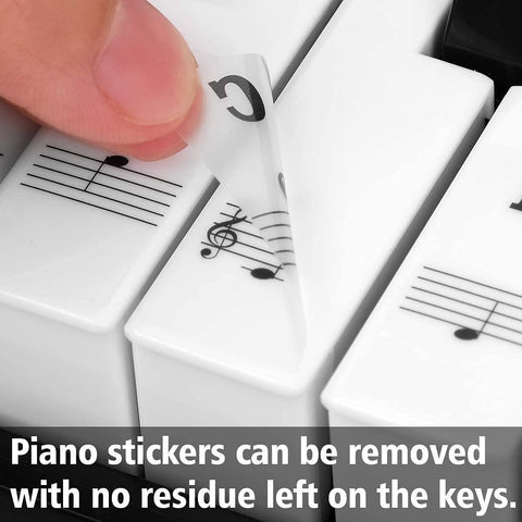Piano Keyboard Stickers for 88/61/54/49/37 Keys, Black