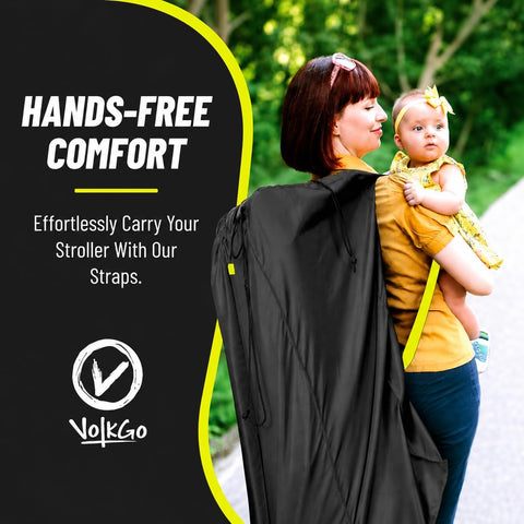 V VOLKGO XL Stroller Travel Bag for Airplane with Backpack Shoulder Straps, Stroller Cover for Air Travel, Jogger & Carrier, Waterproof Travel Cover (18x24x47 in)