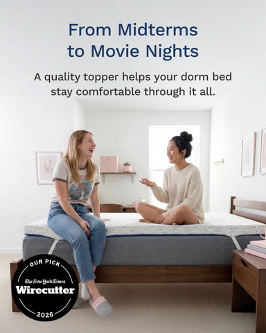 ViscoSoft 3 Inch Memory Foam Mattress Topper Full XL - Select High Density Ventilated Extra Long Mattress Pad - Premium Removable Rayon Cover