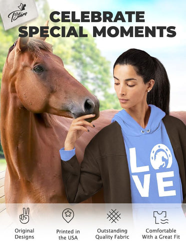 Tstars Infinity Love Horse Hoodie Women Teen Girls Equestrian Riding