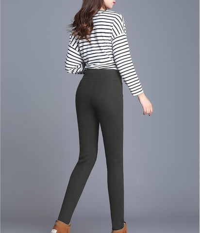 Hixiaohe Casual Sherpa Fleece Lined Leggings Women Winter Warm Pants High Waisted Stretchy Thick Thermal Tights Cold Weather