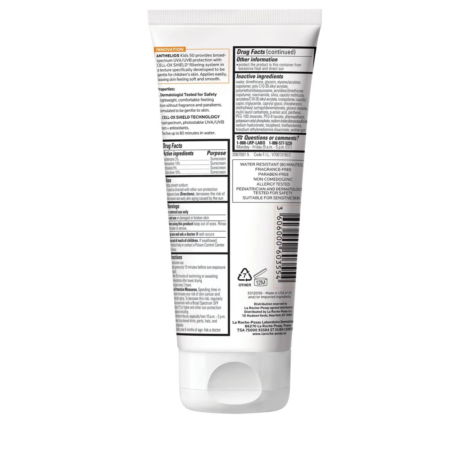 La Roche-Posay Anthelios Kids Sunscreen Lotion SPF 50 Pediatrician Tested