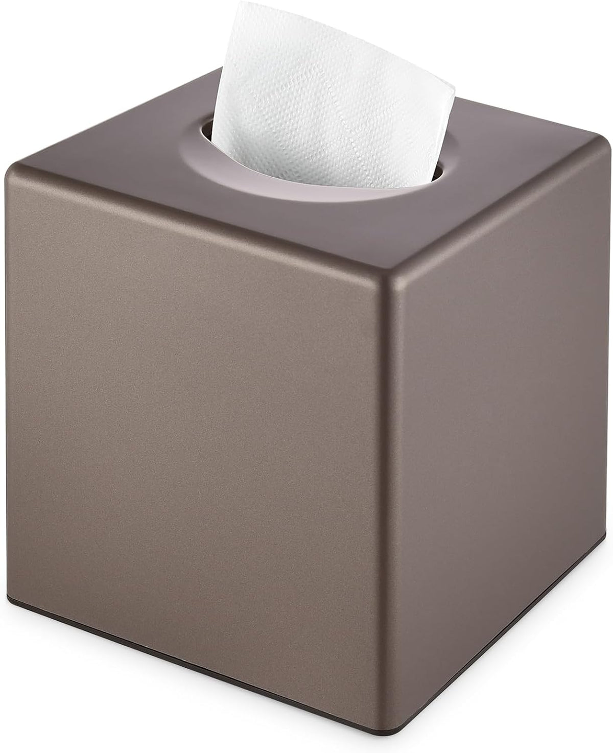 Y-in Hand Tissue Box Cover, Square Facial Cube Tissue Box Holder, Storage Accessories for Bathroom Vanity, Bedroom Countertops, Dressers, Night Stand, Parlors and Offices - Brown Bronze