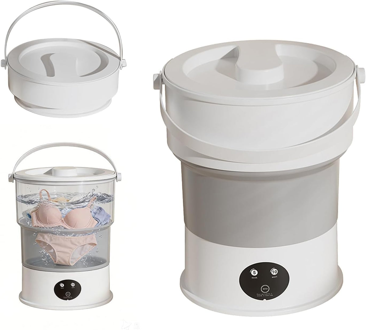Portable Foldable Washing Machine, Mini USB-Powered Laundry Washer for Travel and Dorm, Gentle Cleaning for Baby Clothing, Underwear, and Socks
