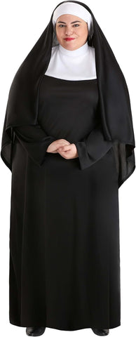 Adult Traditional Nun Costume Dress for Women, Religious Convent Worker Halloween or Cosplay Outfit