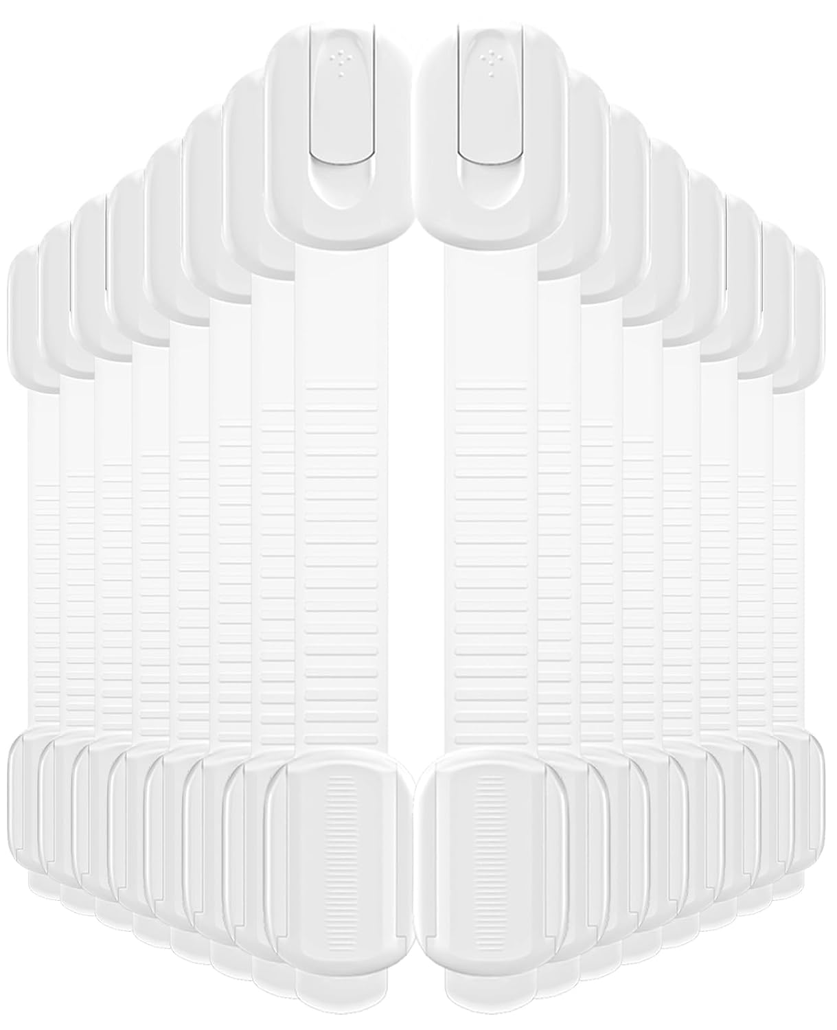 16 Pack Cabinet Locks Baby Proofing, Child Proof Cabinet Locks with 3M Adhesive - Easy Installation with Adjustable Straps, Multi-Purpose Child Safety Latches for Drawers Fridge Trash Cans Toilets