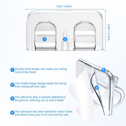 Hetyue Hooks for Outdoor String Lights Clips: 26Pcs Heavy Duty Light Hook