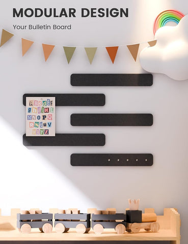 Fluxynara 13" x 2" Felt Wall Panels, Black