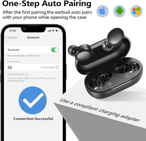 kurdene Wireless Earbuds Bluetooth 5.3 Light Weight in Ear Headphones