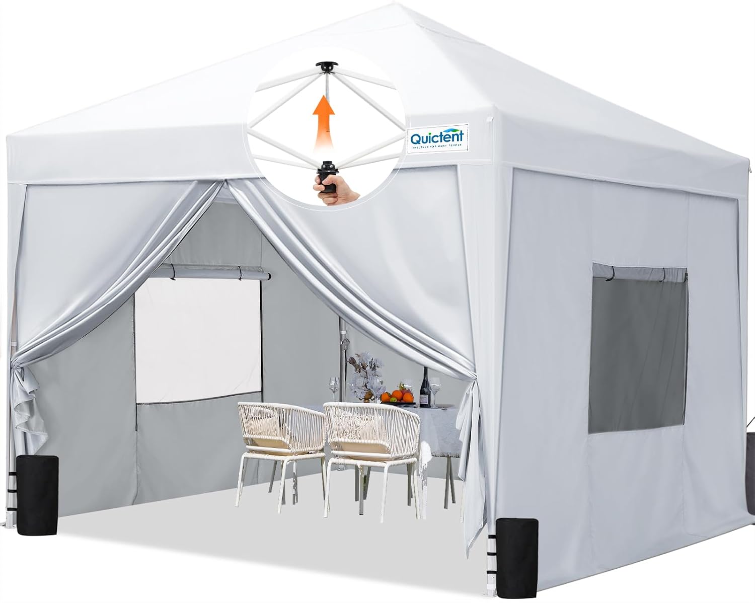 Quictent Privacy 10x10 Pop Up Canopy with 4 Sidewalls & Mesh Windows