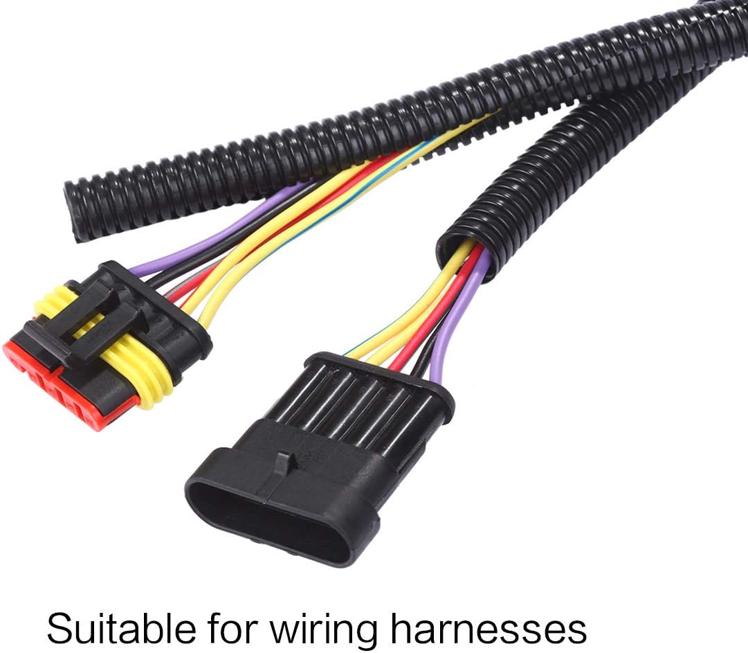 Alex Tech 10ft - 1 inch Split Wire Loom Tubing - Black