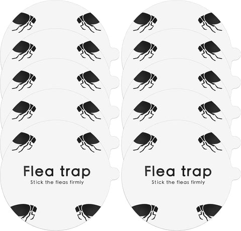Flea Trap Sticky Pads Refills, 10 Pack 7.1 Inch Round Replacement Glue Boards Refill Discs for Most Flea Light Trap for Inside Your Home, Non-Toxic Family Pet Safe Sticky Board for Indoor Bed Bug Lamp