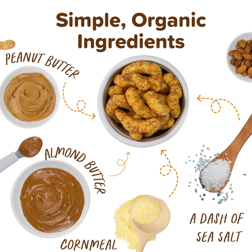 Puffworks Organic Baby Peanut & Almond Puffs Variety Pack, 0.5 oz, 12 Pack